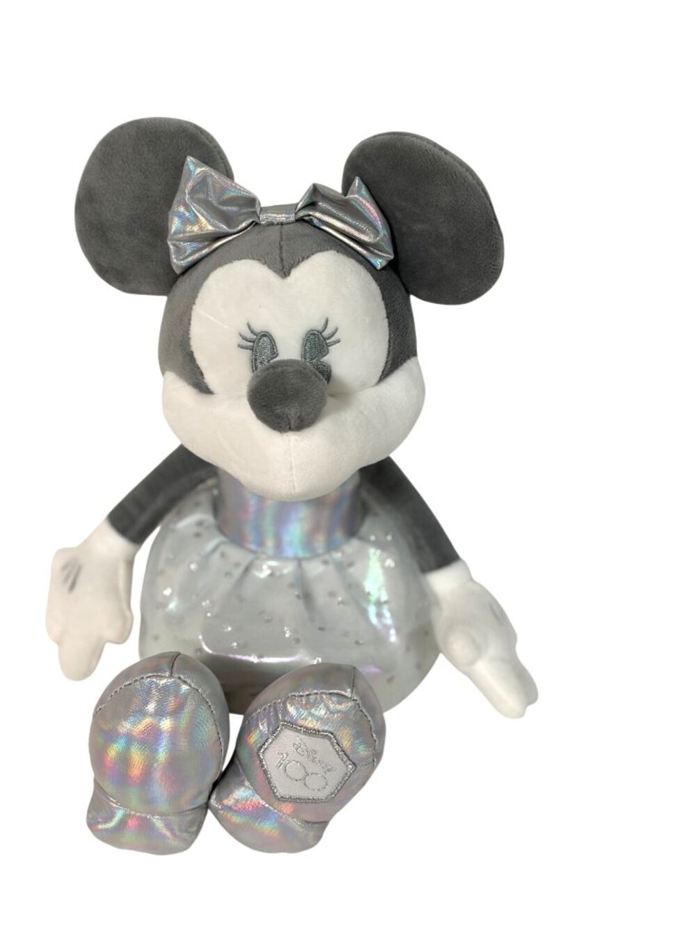 Hallmark Disney Plush Minnie Mouse Stuffed Animal Doll Toy Silver 100 years coll